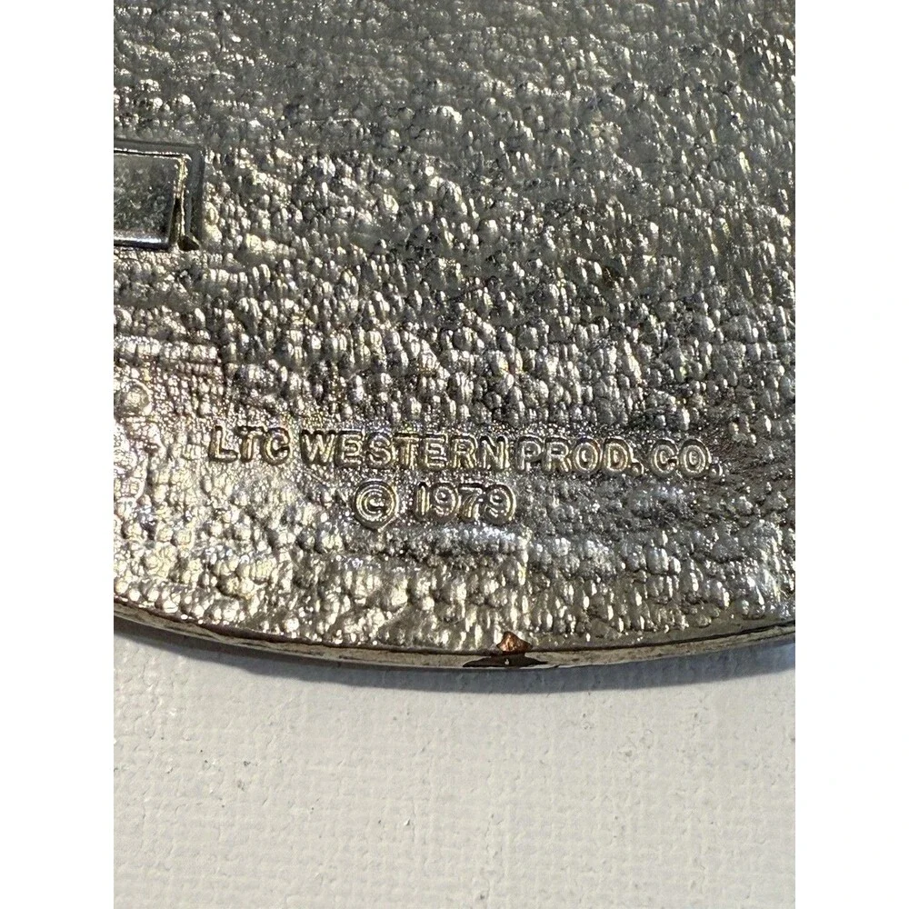 Vintage 1979 LTC Western Prod Co Belt Buckle Bronco Rodeo Horse Cowboy